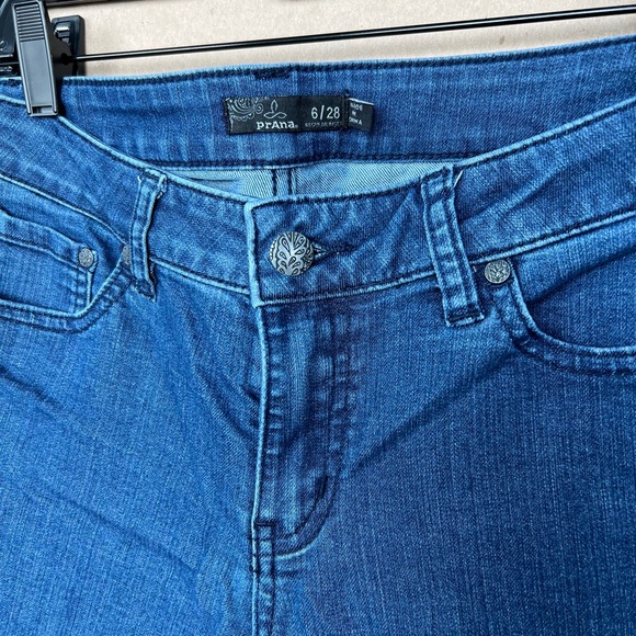 Prana Blue  Stretch Denim Mid-Rise Jeans 28 Regular Size 6 - Picture 2 of 6